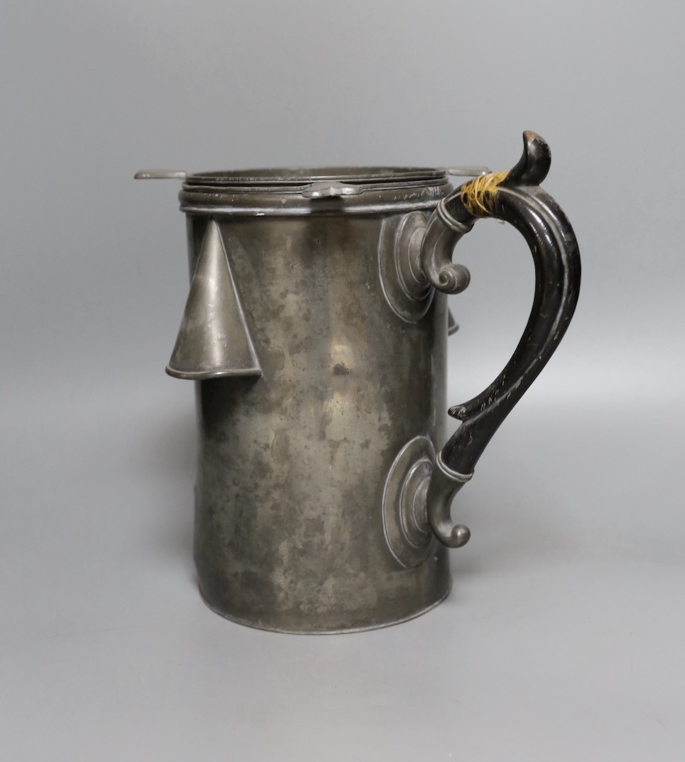 A Charles Bray pewter veilleuse, 25cm